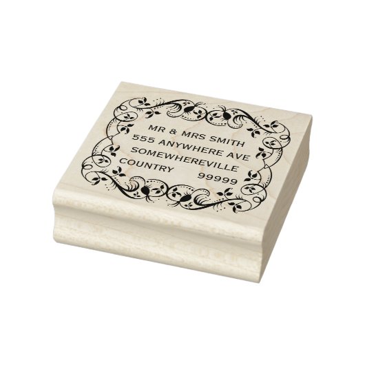 Gepersonaliseerde Naam Adres Rubber Houten Blok St Rubberstempel (Stempel)