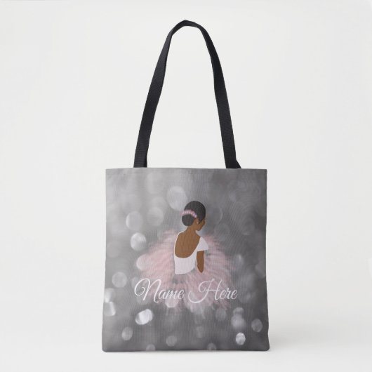 Gepersonaliseerde naam Afrikaanse Amerikaanse Ball Tote Bag (Voorkant)