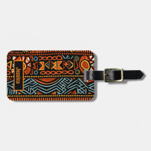 Gepersonaliseerde naam Afrikaanse print Bagagelabel