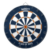Gepersonaliseerde naam Afstuderen Cadeaus | Blauw  Dartbord (Voorkant)