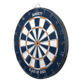 Gepersonaliseerde naam Afstuderen Cadeaus | Blauw  Dartbord (Voorkant Rechts)