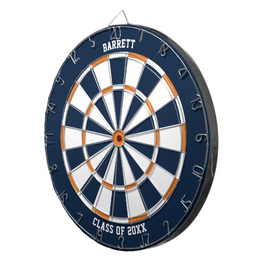 Gepersonaliseerde naam Afstuderen Cadeaus | Blauw  Dartbord (Voorkant Rechts)