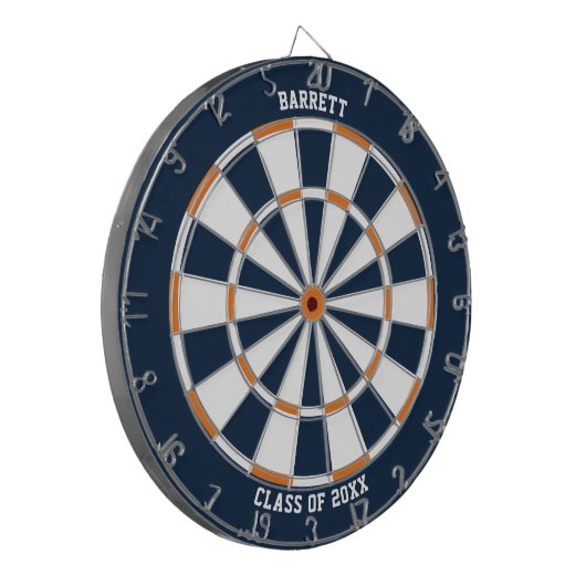 Gepersonaliseerde naam Afstuderen Cadeaus | Blauw  Dartbord (Voorkant Links)