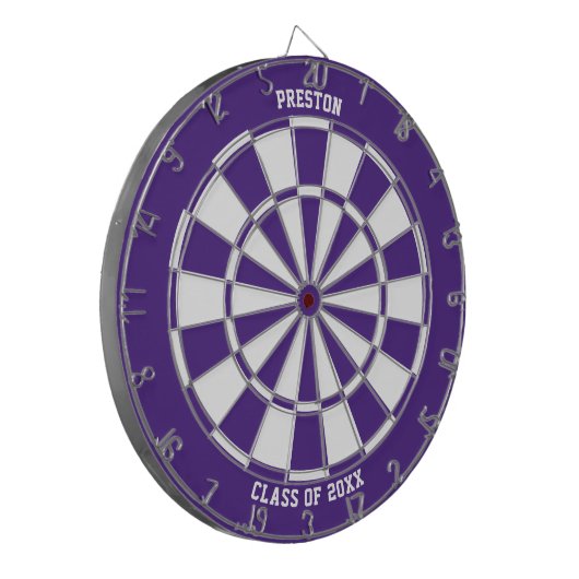 Gepersonaliseerde naam Afstuderen Cadeaus | Paars  Dartbord (Voorkant Links)