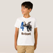 Gepersonaliseerde naam Age Dinosaur Jurassic Age T-shirt (Voorkant volledig)