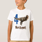 Gepersonaliseerde naam Age T-Rex Tyrannosaurus T-shirt (Voorkant)