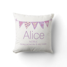 Gepersonaliseerde naam Alice bunting roze paarse c