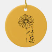 Gepersonaliseerde naam April daisy Geboorte Bloem Keramisch Ornament (Voorkant)