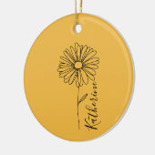 Gepersonaliseerde naam April daisy Geboorte Bloem Keramisch Ornament (Links)