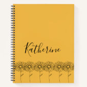 Gepersonaliseerde naam April daisy Geboorte Bloem Notitieboek (Voorkant)