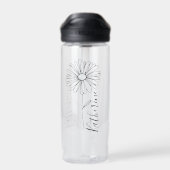 Gepersonaliseerde naam April daisy Geboorte Bloem Waterfles (Achterkant)