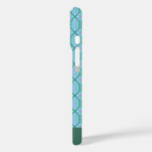 Gepersonaliseerde naam Aqua Blue  Geometric Case-Mate iPhone Case (Achterkant / Links)