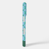 Gepersonaliseerde naam Aqua Blue  Geometric Case-Mate iPhone Case (Achterkant / Rechts)