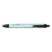Gepersonaliseerde naam Aqua Blue White Zwarte Inkt Pen (Achterkant)