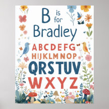 Gepersonaliseerde naam Baby Boys Nursery Alphabet