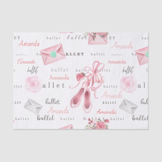 Gepersonaliseerde naam Ballerina Ballet Custom Pin Tissuepapier (Voorkant)