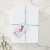 Gepersonaliseerde naam ballerina modern cadeaulabel (Met Touw)