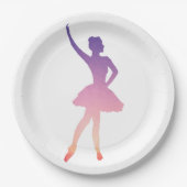 Gepersonaliseerde naam ballerina modern papieren bordje (Voorkant)