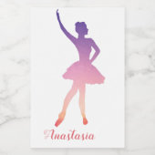 Gepersonaliseerde naam ballerina modern wijn etiket (Enkel label)