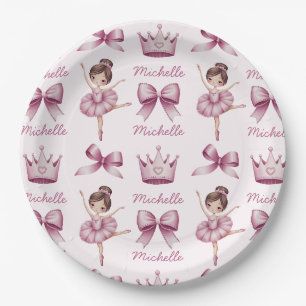 Gepersonaliseerde Naam Ballet Ballerina Roze Patro Papieren Bordje