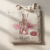 Gepersonaliseerde naam Ballet Ballerina Schoenen D Tote Bag