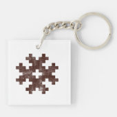 Gepersonaliseerde naam Baltische patroon Pixelated Sleutelhanger (Achterkant)