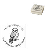 Gepersonaliseerde naam Barn Owl Retour Adres Stamp Rubberstempel (Gestempeld)