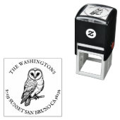 Gepersonaliseerde naam Barn Owl Retour Adres Stamp Zelfinktende Stempel (In situ)