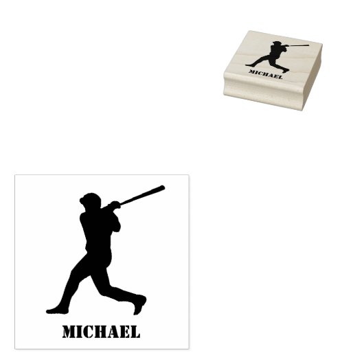 Gepersonaliseerde naam Baseball Rubberstempel (Gestempeld)