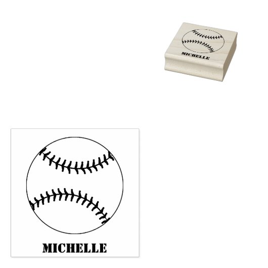 Gepersonaliseerde naam Baseball Rubberstempel (Gestempeld)