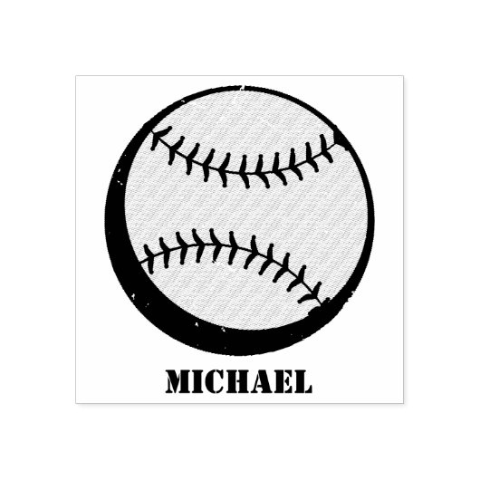 Gepersonaliseerde naam Baseball Rubberstempel (Afrduk)