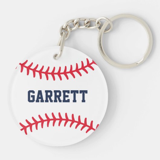 Gepersonaliseerde naam Baseball Stitching Sleutelhanger (Achterkant)
