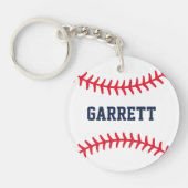 Gepersonaliseerde naam Baseball Stitching Sleutelhanger (Voorkant)