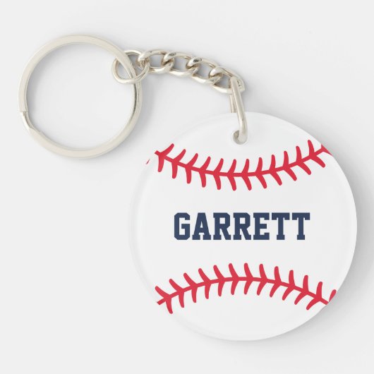 Gepersonaliseerde naam Baseball Stitching Sleutelhanger (Voorkant)