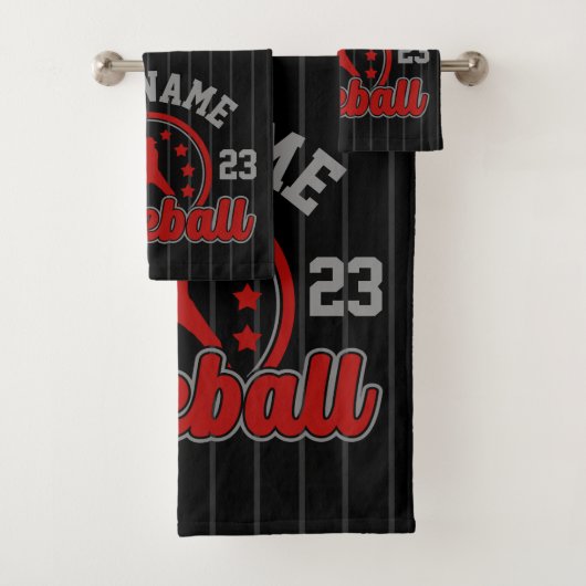 Gepersonaliseerde NAAM Baseball Team Speler Game Bad Handdoek (Insitu)