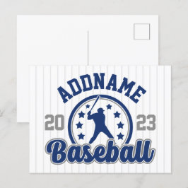 Gepersonaliseerde NAAM Baseball Team Speler Game Briefkaart
