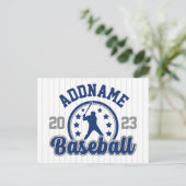 Gepersonaliseerde NAAM Baseball Team Speler Game Briefkaart (Staand voorkant)
