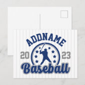 Gepersonaliseerde NAAM Baseball Team Speler Game Briefkaart (Voorkant / Achterkant)