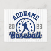 Gepersonaliseerde NAAM Baseball Team Speler Game Briefkaart (Voorkant)