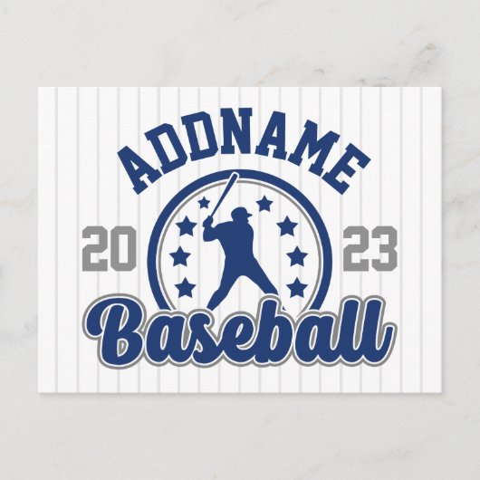 Gepersonaliseerde NAAM Baseball Team Speler Game Briefkaart (Voorkant)