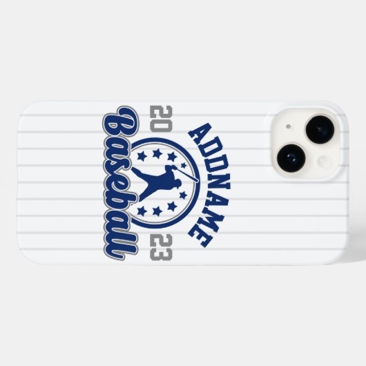 Gepersonaliseerde NAAM Baseball Team Speler Game Case-Mate iPhone Case (Achterkant (horizontaal))