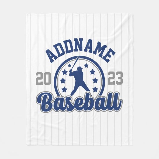 Gepersonaliseerde NAAM Baseball Team Speler Game Fleece Deken (Voorkant)