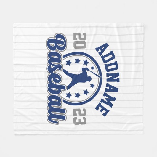 Gepersonaliseerde NAAM Baseball Team Speler Game Fleece Deken (Voorkant (Horizontaal))