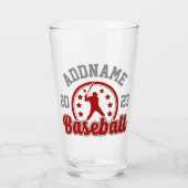 Gepersonaliseerde NAAM Baseball Team Speler Game Glas (Voorkant)