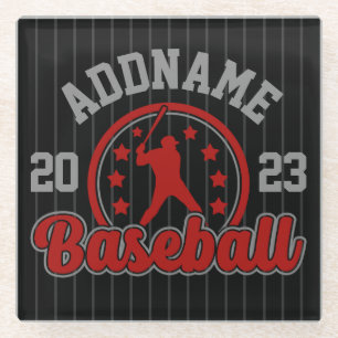 Gepersonaliseerde NAAM Baseball Team Speler Game Glazen Onderzetter