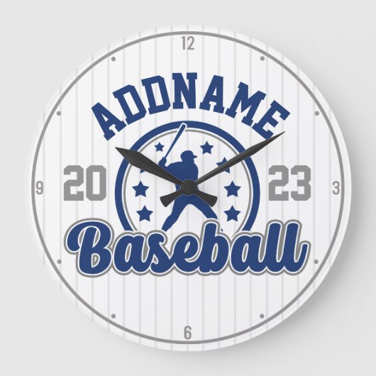Gepersonaliseerde NAAM Baseball Team Speler Game Grote Klok (Voorkant)
