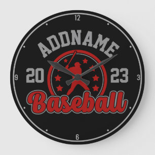 Gepersonaliseerde NAAM Baseball Team Speler Game Grote Klok