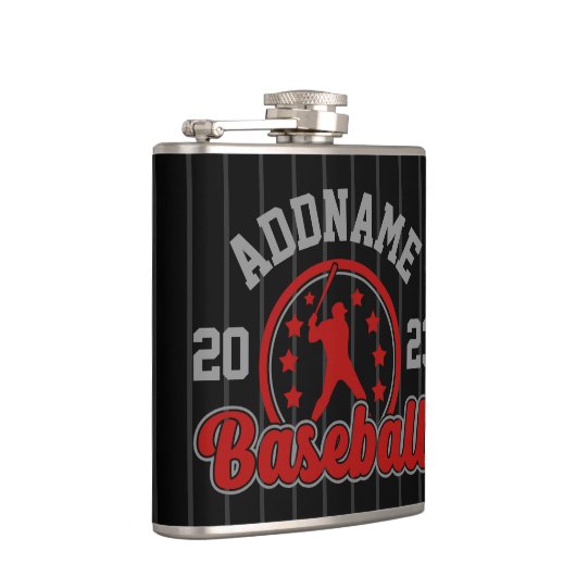 Gepersonaliseerde NAAM Baseball Team Speler Game Heupfles (Rechts)