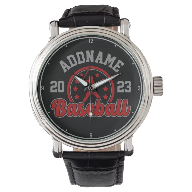 Gepersonaliseerde NAAM Baseball Team Speler Game Horloge (Voorkant)