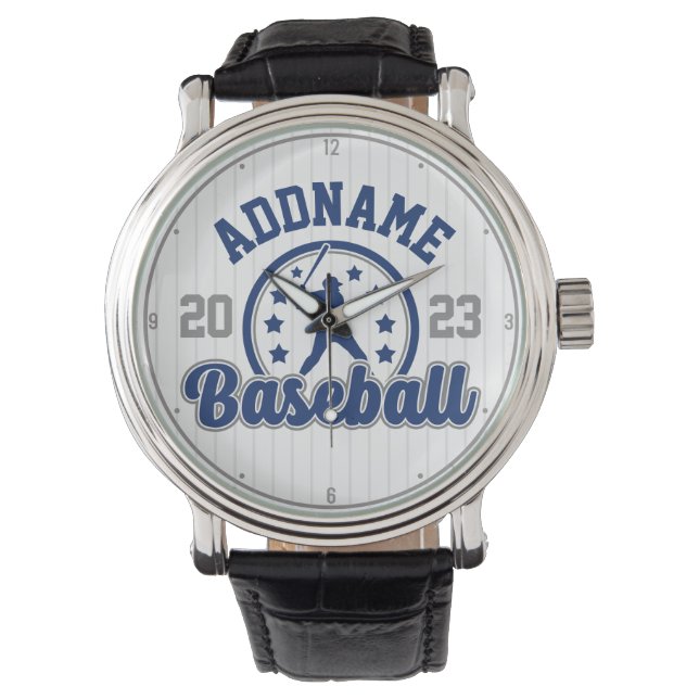 Gepersonaliseerde NAAM Baseball Team Speler Game Horloge (Voorkant)